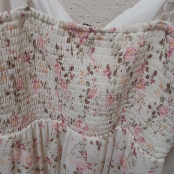 AUW - As U Wish - Floral Midi Dress – Women’s S, Pink Spaghetti Strap Tie-Front - Picture 5 of 13